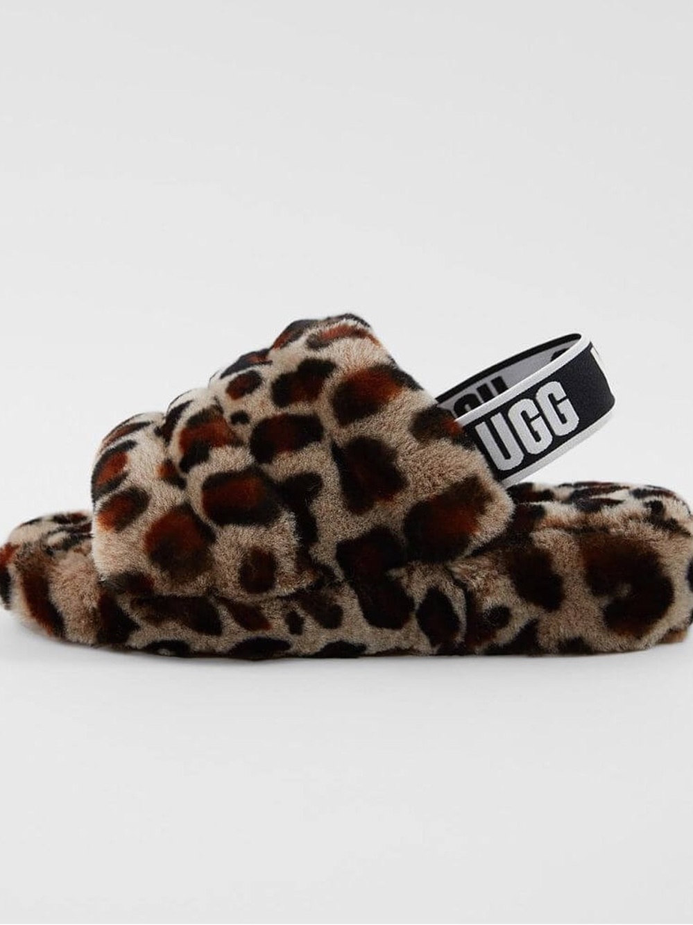 Ugg fluff yeah leopard fur slides Slingback sandals brand new sz 9